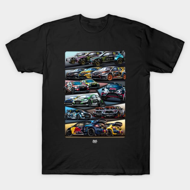 FIA World Rallycross 2019 - Digital drawing T-Shirt by Mario Ramos Rally Art